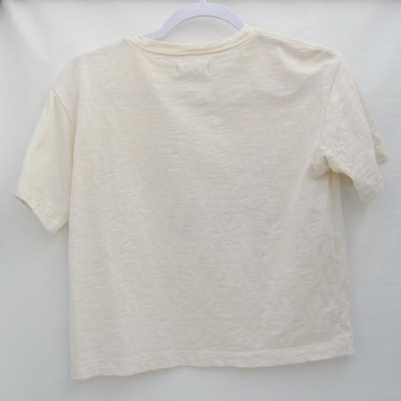 Madewell WAVES CROP T-SHIRT Cream Slouchy XS - Picture 3 of 9